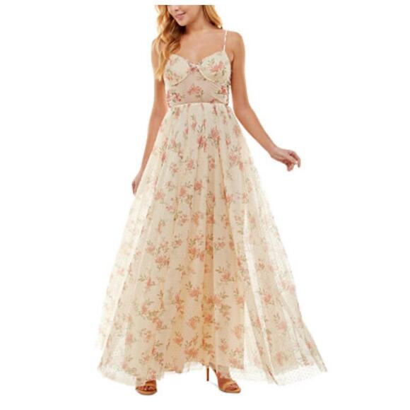 City Studio Dresses & Skirts - Fairycore Floral Sheer Glittery Sweetheart Spaghetti Straps City Studio Dress S